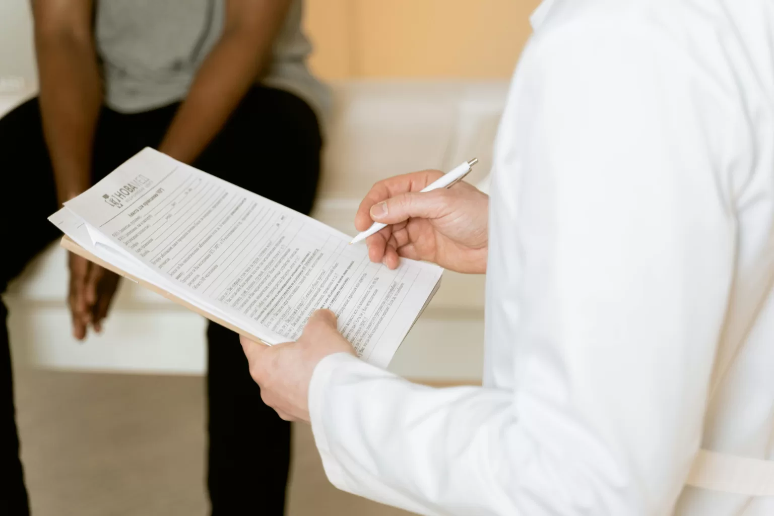 Medical analyst reviewing patient records