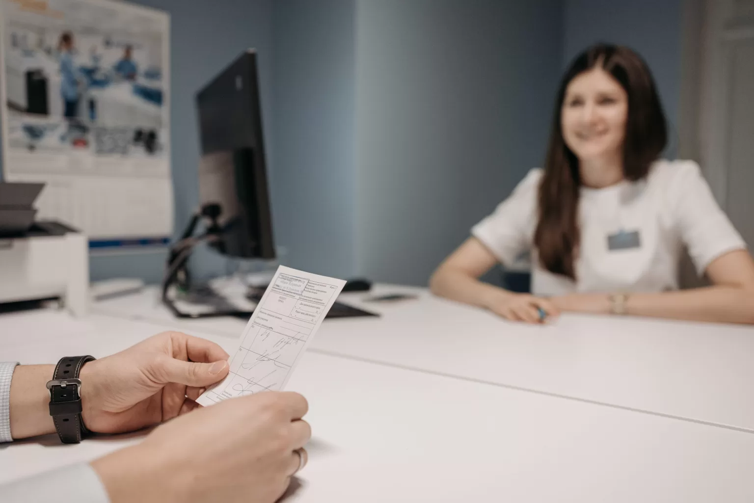 Attorney reviewing medical records for a case